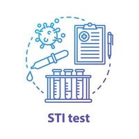 STI test blue concept icon vector