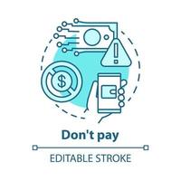 Dont pay concept icon vector