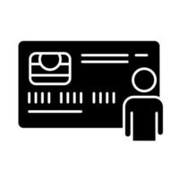 Personal credit card glyph icon vector