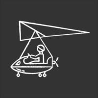 Ultralight aviation chalk icon vector