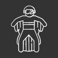 Wingsuit flying chalk icon vector