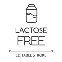 Lactose free linear icon vector