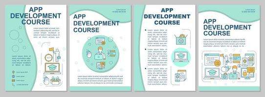 App development course brochure template vector