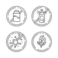 Product free ingredient linear icons set