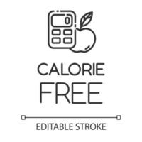 Calorie free linear icon vector