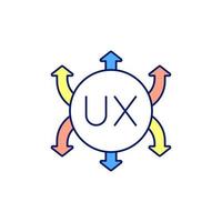 User experience principles RGB color icon vector