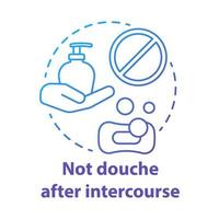 Not douche after intercourse blue concept icon vector