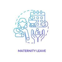 Maternity leave blue gradient icon vector