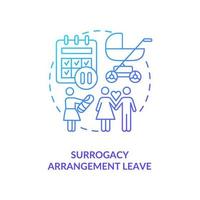 Surrogacy arrangement leave blue gradient icon vector