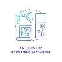 Facilities for breastfeeding workers blue gradient icon vector