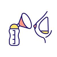 Breast pump RGB color icon vector