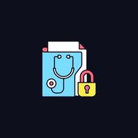 Protected health information RGB color icon for dark theme vector