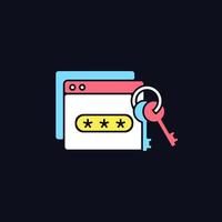 Password management RGB color icon for dark theme vector