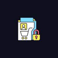 Consumer data privacy RGB color icon for dark theme vector