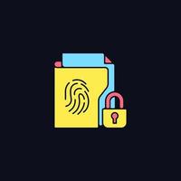 Sensitive information protection RGB color icon for dark theme vector