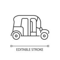 icono lineal de auto rickshaw vector