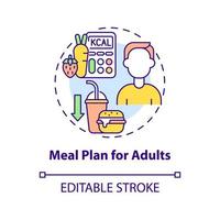 plan de comidas para adultos icono del concepto vector