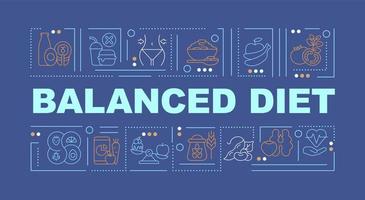 Balanced diet blue word concepts banner vector