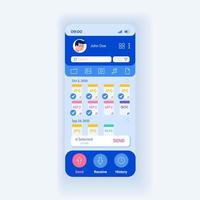 Application for sharing files and data smartphone interface vector template