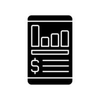 Expense tracker app black glyph icon vector