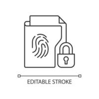 Sensitive information protection linear icon vector