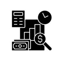 Financial management black glyph icon vector