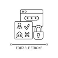 icono lineal de control de acceso vector