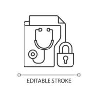 Protected health information linear icon vector