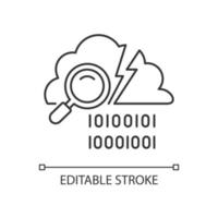 Data breach detection linear icon vector