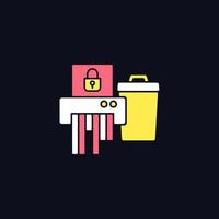 Sensitive information disposal RGB color icon for dark theme vector