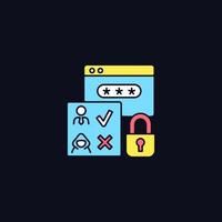 Access control RGB color icon for dark theme vector