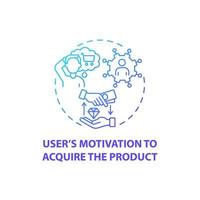 User motivation to product acquire concept icon vector