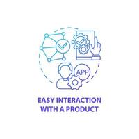 Easy interaction with product concept icon vector