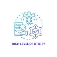 High utility level concept icon vector