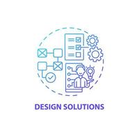 icono de concepto de soluciones de diseño vector