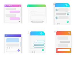 A pop-up online windows to help the user. The messenger windows. Chat bot for communication in the mobile smartphone app and on the website. vector