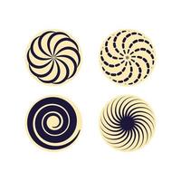 Hypnotic spiral black radial motion shapes twirl stroke elements