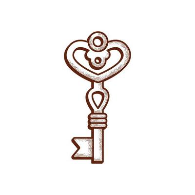 Keys Icon silhouettes keys locks old victorian style vector elegant logo collection
