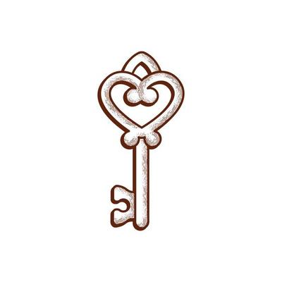 Keys Icon silhouettes keys locks old victorian style vector elegant logo collection