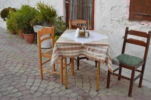 Traditional architecture of Theologos village on the island of Rhodes in Greece photo