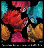 Seamless Pattern Betta fish vector