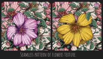 Seamless patterns of flower illustration vector