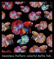 Seamless Pattern of Betta fish