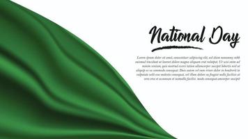 banner del día nacional con fondo de bandera de libia vector