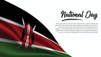 National Day Banner with Kenya Flag background vector