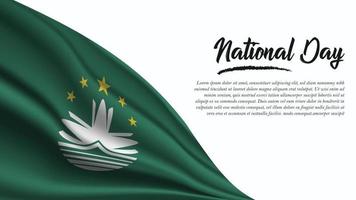 banner del día nacional con fondo de bandera de macao vector