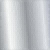 Metallic peg board perforated texture background material with round holes pattern board vector illustration.