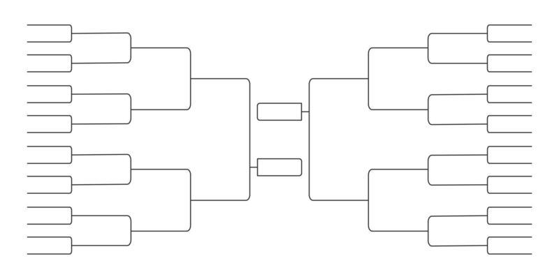 32 team tournament bracket championship template flat style design vector i...