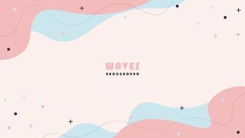 Soft Blue Pink Geometric Abstract Wave Shapes Background Template vector