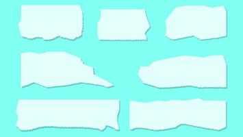 Set Of Variety Shapes Blank White Paper Torn Frame Design Template vector